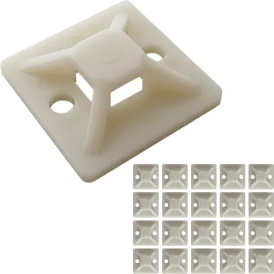 Produktbild von 20x Kabelbinder-Befestigungssockel 20x20mm selbstklebend Klebesockel Kabelhalter