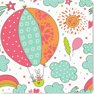 Produktbild von MuchoWow® Mauspad Mousepad Kaninchen - Schnittmuster - Baby 20x20 cm - Mousepads - Maus Mat - Pad - Mausunterlage - Desk Mat - Bureauartikeln