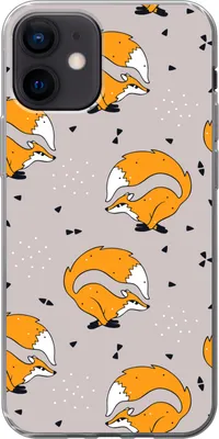 Produktbild von MuchoWow® Handyhülle Schutzhülle Hülle für Telefoonhoesje iPhone 12 Mädchen - Fuchs - Tiere - Muster - Mädchen - Kinder - Kinder Silikon Softcase Handy Hülle - Schutzhülle