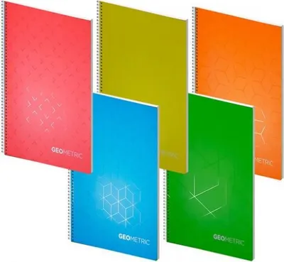 Obrázok produktu pre Zošit s mriežkou - Geometria, A4, 70 g, 70 listov, mix 5 motívov