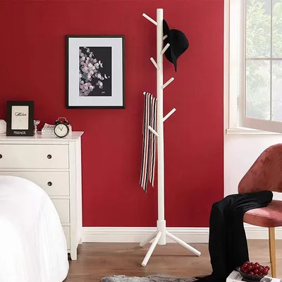 Obrázek produktu pro Věšák na kabáty s 8 háčky RCR04WTV2, 175 cm, bílý