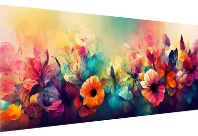 Produktbild von Malen nach Zahlen Set Erwachsene Landschaft Blumen 90 x 40 cm Knitterfreie Leinwand DIY Ölgemälde Kit