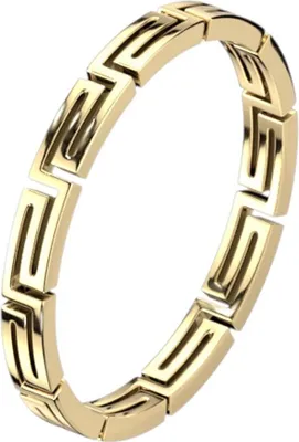 Produktbild von viva-adorno Gr. 54 (17,2 mm Ø) Fingerring Edelstahl Damen Ring schmal Griechische Mäander Ornamente Gold RS57mz