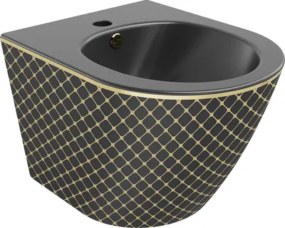 Image de Bidet suspendu Mexen Lena, noir mat/carreau doré - 35224879
