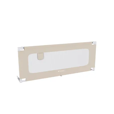 Image de Tulano Cover 48 Beige | Barrière de sécurité 180 cm pour lit d'enfant, Hauteur de matelas pliable de 10-28cm | 18 hauteurs réglables Poche latérale