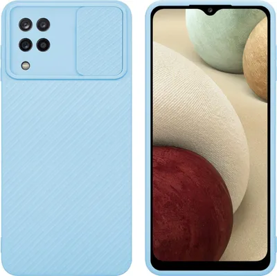 Produktbild von Cadorabo Hülle für Samsung Galaxy A12 / M12 Schutz Hülle in Blau Handyhülle TPU Etui Case Cover Kameraschutz
