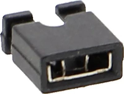 Produktbild von Jumper, Jumperbrücke mit 2.54mm Rastermaß - verschiedene Farben : Schwarz Farbe: Schwarz