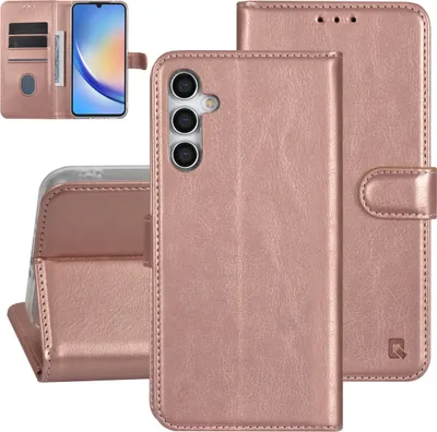 Obrázok produktu pre Príslušenstvo UNIQ Galaxy A34 5G Puzdro typu kniha - Držiak na 3 karty - Magnetické zatváranie - Ružovo zlaté