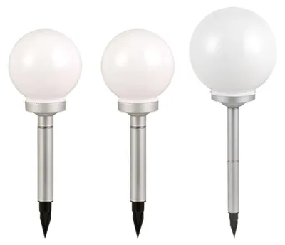 Produktbild von 3er Set LED Kugel Solarleuchten, Durchmesser 2x 15 cm, 1x 20 cm