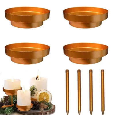 Kerzenhalter Adventskranz, Gold, Metall, 20x15x5 cm