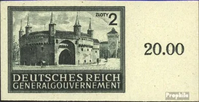 Produktbild von Briefmarken Generalgouvernement 1943 Mi 113U, ungezähnt postfrisch Krakau