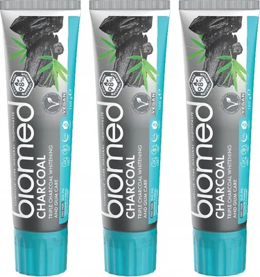 Produktbild von Biomed | Zahnpasta - Zahncreme Charcoal - 100Ml - Aktivkohle - Zahnaufhellung - Frischer Atem - Ohne Fluorid