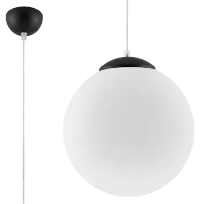 Immagine prodotto di Lampada a sospensione UGO 30 nera 1xE27 15W acciaio/vetro 120x30x30cm Sollux Lighting