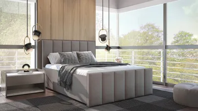 Produktbild von SALES LEADER Boxspringbett WARSAW 140x200 cm Polsterbett mit zwei Bettkästen, Komplett-Set mit Matratze und Topper (4cm), Dunkelbeige, Bett Stoff JASMINE 23