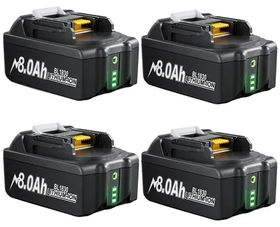 Produktbild von Batteriepack, 8000mAh Kapazität, kompatibel mit Standardwerkzeugbatterien, 4 8.0Ah Batterie