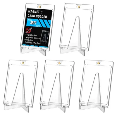 Zdjęcie produktu dla 35 sztuk magnetycznych etui do przechowywania kart kolekcjonerskich ze stojakiem