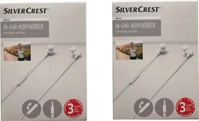 Produktbild von Silvercrest In-Ear-Kopfhörer mit Freisprecheinrichtung 3,5-mm-Klinkenstecker  2 Stück