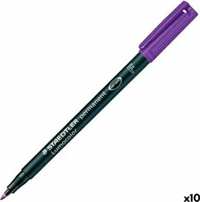 Produktbild von Staedtler Lumocolor 318, Violett, Feine Spitze, Schwarz, Violett, Fein, 0,6 mm, 10 Stück(e)