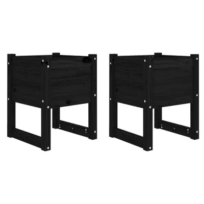 Obrázek produktu pro vidaXL květináč 2 ks černý 40x40x52,5 cm borovicový masiv