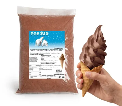Immagine prodotto di IceBär polvere per gelato soft cioccolato 1,25 kg per macchina per gelato soft & casa