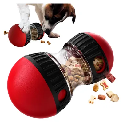 Produktbild von Intelligenzspielzeug für Hunde, Futterball zur Förderung gesunder Essgewohnheiten, Interaktives Spielzeug in Rot