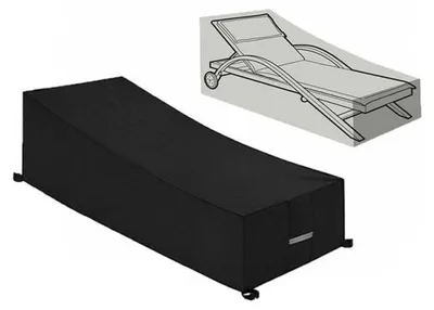 Image de 1 housse de protection en tissu Oxford 210D pour transat et chaise longue (210 x 75 x 40/80 cm) – Noir
