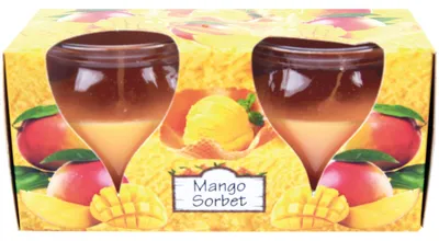 Produktbild von Duftkerzen Creation 2er Pack im Glas, lange Brenndauer und angenehmer Duft ( Mango Sorbet )