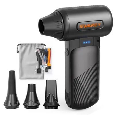 Produktbild von Elektrische Staubgebläse,USB wiederaufladbar Brushless-Motor mit 4 Düsen & Bürsten,3 Stufen für Auto-PC-Reinigung & Schneller Start für die Grillkohle
