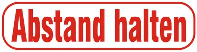 Produktbild von INDIGOS UG - Magnetschild "Abstand halten" 30 x 8 cm - Magnetfolie für Auto / LKW / Truck / Baustelle / Firma
