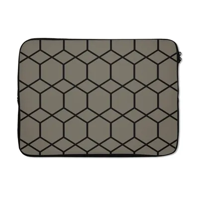 Produktbild von MuchoWow® Laptop Hülle 13 Zoll Muster - Schwarz - Grau - Luxus Laptoptasche - Laptophülle - Sleeve - Rundumschutz
