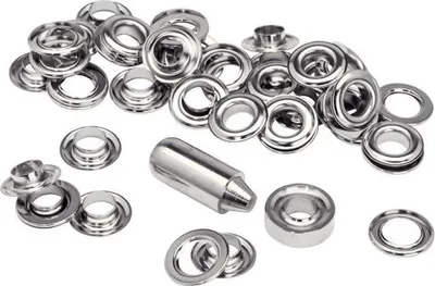 Produktbild von Verstärkungsösen RAPID, 12mm, Aluminium, 25 Stück Blisterpackung, Mit Nietaufsatz