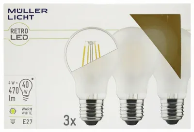 Obrázok produktu pre Müller-Licht 400289, 4 W, 40 W, E27, 470 lm, 10000 h, Teplá biela