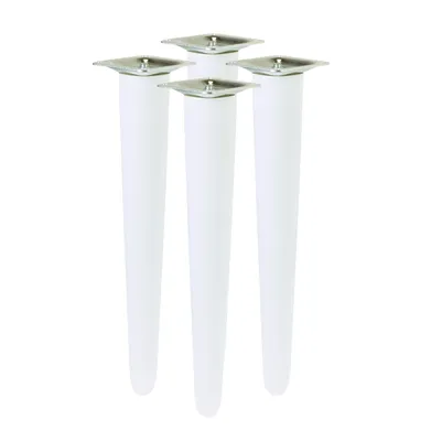 Produktbild von Gerades Buchenbein UNIQ 30 cm mit Montageplatte Weiß 4 Stück