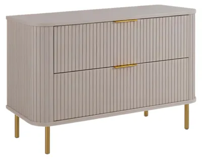 Produktbild von Stehender Badezimmerschrank mit Schubladen und Metallfüßen, Farbe Kaschmir, Griff gold, Füße gold, 100 x 41,5 x 66,7 cm