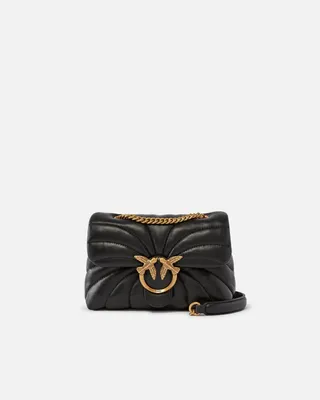 Imagen del producto de PINKO Cuero bolso bandolera bolso de hombro Love Puff Mini CL Sheep Nappa Quilt Black - Antique Gold