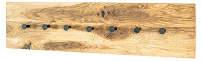 Wandgarderobe aus geöltem Eichenholz, 7 Haken, 80 cm