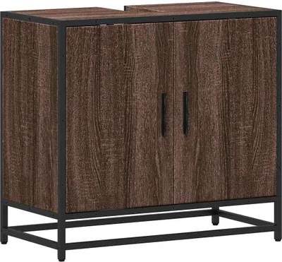 Image de Armoire de lavabo de salle de bain chêne marron 65x33x60 cm