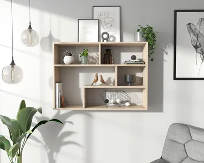 Produktbild von Per La Vita Wandregal Fino Sonoma – Schweberegale für Die Wand Moderne Wandregale Wohnzimmer Dekorativ Regal für Schlafzimmer Deko