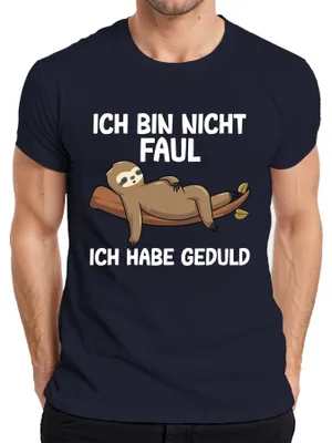 Produktbild von Nicht faul ich habe Geduld Faultier Geschenkidee Lustig Spruch Herren T-Shirt, Navy, XXL