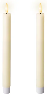 Produktbild von LED Spitzkerze Wachs Flacker-Effekt D.2.2cm H.24.5cm creme/warmes weiß