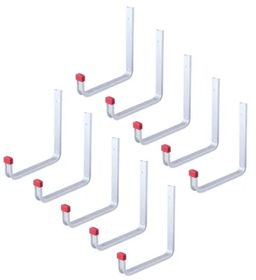 Produktbild von Alberts 10 x Wandhaken abgewinkelt, Aluminium, Höhe 200 mm, Hakentiefe 190 mm