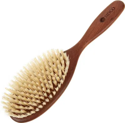 Produktbild von SIDCO Haarbürste Birnbaumholz weiche Naturborsten Naturhaarbürste Holzbürste 10 reihig