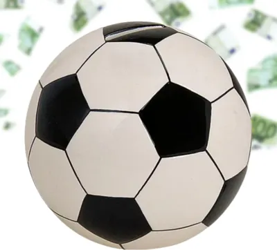 Produktbild von Spardose Fussball schwarz weiß 10 cm