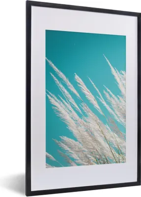 Produktbild von MuchoWow® Gerahmtes Poster Pampasgras - Pflanze 40x60 cm - Poster mit Schwarzem Bilderrahmen Wandposter Rahmen Foto Bilder - Poster in Rahmen