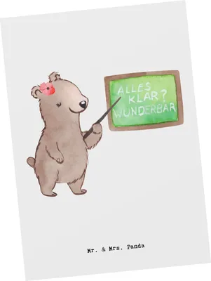 Produktbild von Mr. & Mrs. Panda Postkarte Schwimmlehrerin Herz - Weiß - Geschenk, Schwimmschule, Schwimmabzeichen, Grußkarte, Ansichtskarte, Schwimmverein, Seepferdchen, Fotokarte