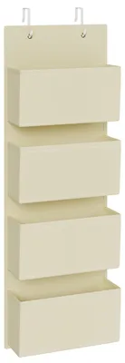 Image de Organiseur suspendu à 4 compartiments, étagère suspendue, organiseur pour armoire, rangement suspendu, organiseur de porte, chambre à coucher/salon, 12 x 33,5 x 100 cm, beige RDH004Y01