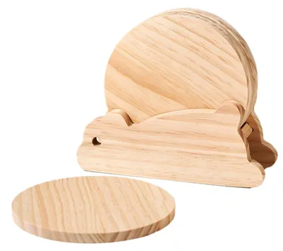 Immagine prodotto di Set di sottobicchieri in legno con portaconigli