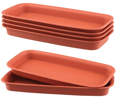 Produktbild von Solidchoice – Set aus 6 rechteckigen Pflanzschalen, 39,5 x 17 x 3 cm