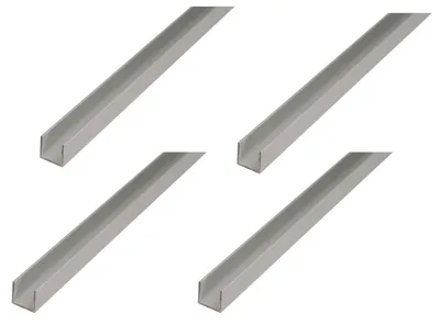 Obrázek produktu pro Alberts, 4 kusy U-profilu, hliník, rozměry 15 x 15 x 15 x 1,5 mm, délka 2 m, stříbrně eloxovaný