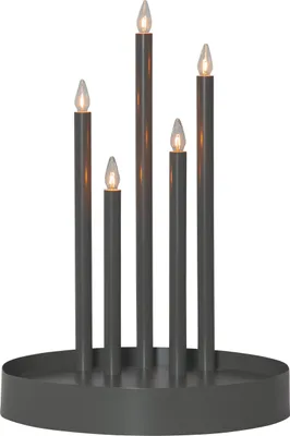 Zdjęcie produktu dla Świecznik DECO 5x3W szary stalowy, biały plastikowy H:46cm Ø32cm z przełącznikiem kablowym